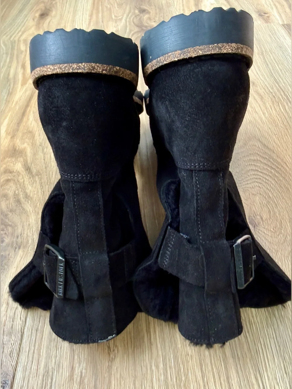 Birkenstock Suede Shearling Lined Mid Calf Boots Black Size 42 EU 11 US